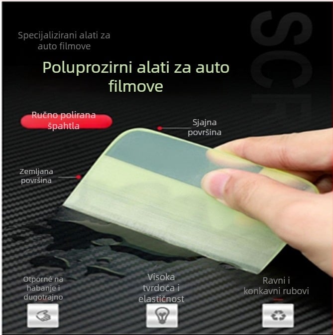 Profesionalni alat za apliciranje automobilskih folija — scraper za TPU film za promjenu boje i alat za završavanje rubova PPF; Materijal: tetiva goveda; Marka: Drugo; Ime: film tetive goveda; Vrsta: film tetive goveda