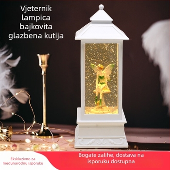 Glazbena kutija: rotirajući snježni balet, kristalna kugla, smola i plastika