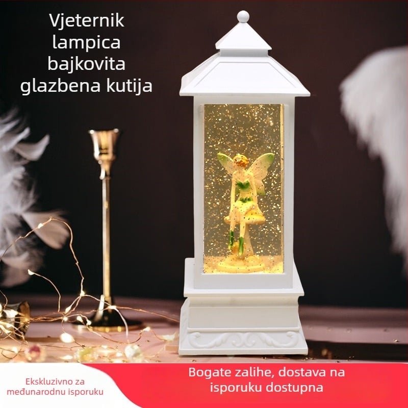 Glazbena kutija: rotirajući snježni balet, kristalna kugla, smola i plastika