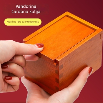 Luban Lock puzzle kutija - drveni Kongming zaključavanje, Pandora's Box zagonetka, za djecu 7–14 godina, drvena igračka, prozirno pakiranje