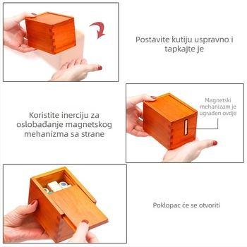Luban Lock puzzle kutija - drveni Kongming zaključavanje, Pandora's Box zagonetka, za djecu 7–14 godina, drvena igračka, prozirno pakiranje