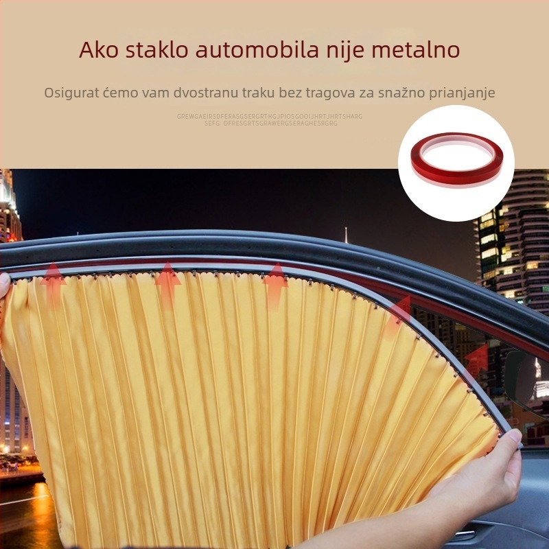 Auto sjenilo za bočne prozore, četverodijelni set, univerzalna prilagodba, magnetni materijal + tkanina, debeli i neproziran