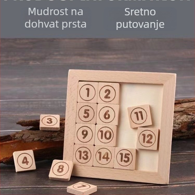Drveni Huarong Road puzzle za učenike 7–14 godina, 270-dijelni set, edukativna matematička logička igra, pakiranje u bijeloj kutiji