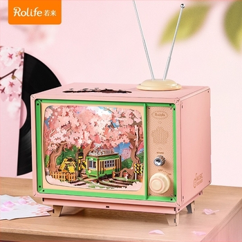 DIY drvena kutija za glazbu – ručno izrađen model, tema Sakura Dream Journey, materijal drvo, stil modernistički minimalistički, ispis i UV ispis, bez prilagodbi