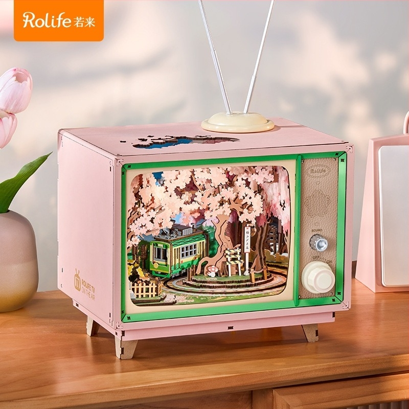DIY drvena kutija za glazbu – ručno izrađen model, tema Sakura Dream Journey, materijal drvo, stil modernistički minimalistički, ispis i UV ispis, bez prilagodbi