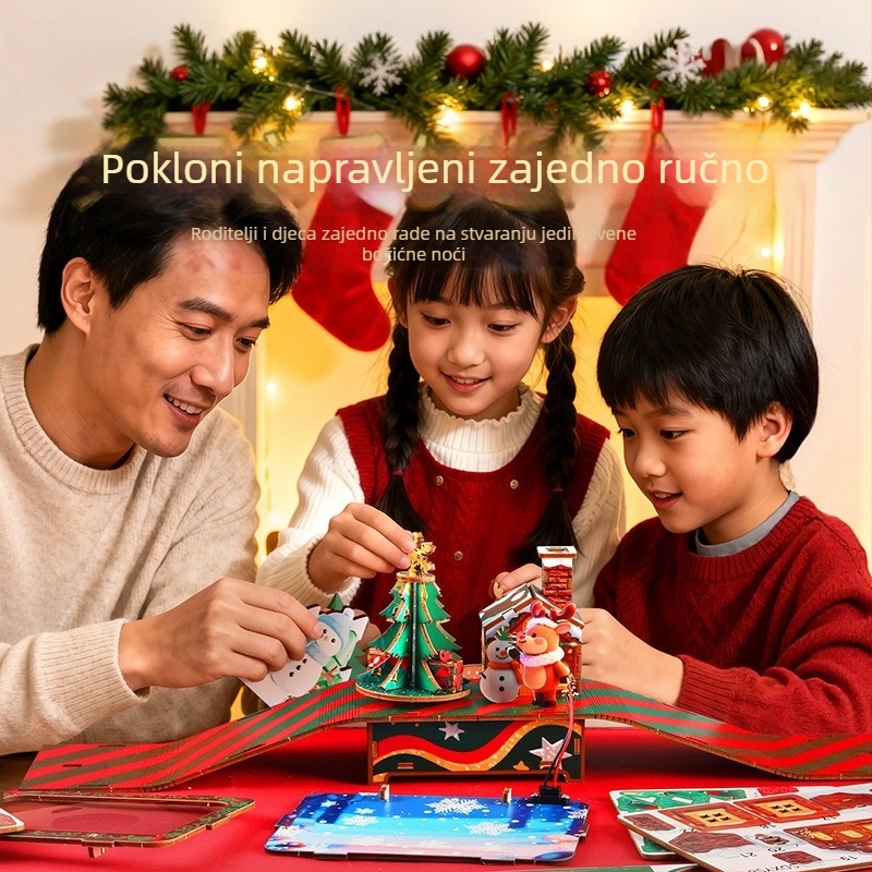 DIY rotirajuća glazbena kutija, metal, UV tisak, prilagodljivo, dar za djecu za Božić i rođendan