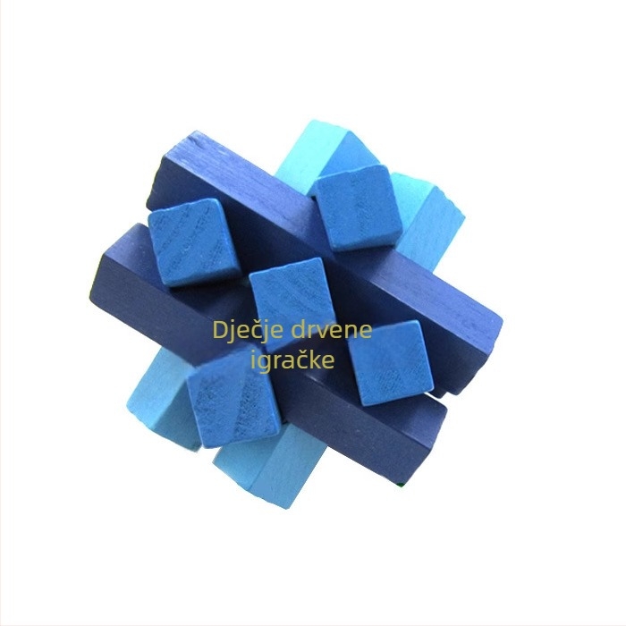 Drveni puzzle Kong Ming/Luban lock – potiče prostornu misao, za uzrast 7-14 godina