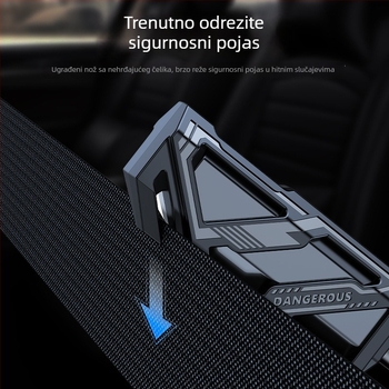 Automobilski sigurnosni čekić – mini višenamjenski alat za razbijanje stakla i rezanje sigurnosnog pojasa, prenosni hitni alat (Materijal: PC+ABS, Težina: 22 g, Marka: Zoch, Prilagodljivo: Da)