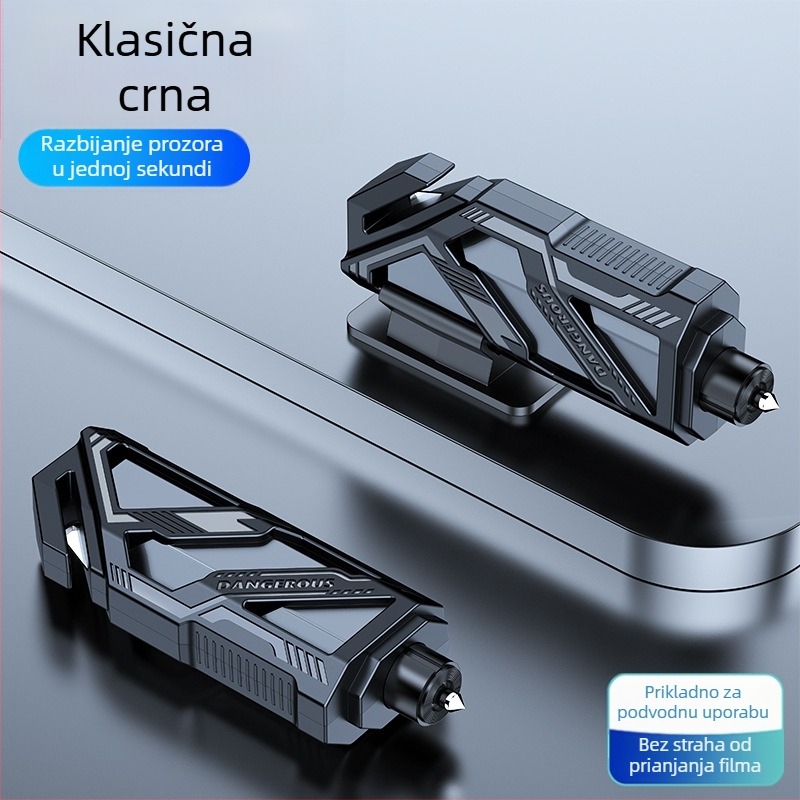 Automobilski sigurnosni čekić – mini višenamjenski alat za razbijanje stakla i rezanje sigurnosnog pojasa, prenosni hitni alat (Materijal: PC+ABS, Težina: 22 g, Marka: Zoch, Prilagodljivo: Da)