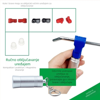 Uređaj za otključavanje brava — model DET-007, aluminijsko kućište, pogodan za supermarkete, trgovine 3C elektronikom, zlatarnice i trgovine mobilnih dodataka