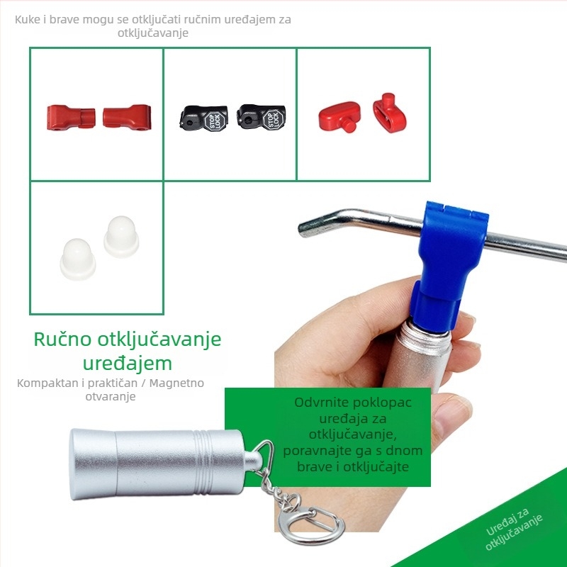 Uređaj za otključavanje brava — model DET-007, aluminijsko kućište, pogodan za supermarkete, trgovine 3C elektronikom, zlatarnice i trgovine mobilnih dodataka