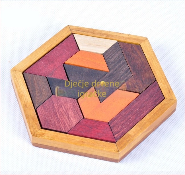 Drveni puzzle Kong Ming/Luban lock za prostorno razmišljanje; Materijal: drvo; Kategorija: Unlock; Dob: 7–14