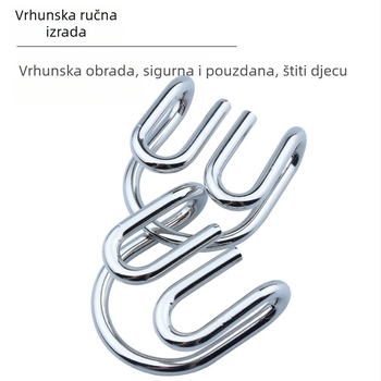 Metalni puzzle s devet prstenova — logička igra za djecu 3–6 godina, Zhejiang porijeklo, serija Nine, željezo