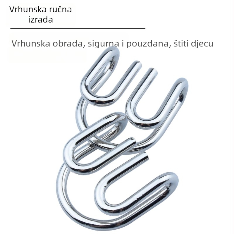 Metalni puzzle s devet prstenova — logička igra za djecu 3–6 godina, Zhejiang porijeklo, serija Nine, željezo