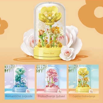 JiaQi mikro blokovi za slaganje s glazbenom kutijom DIY igračka, 200–400 komada, ABS plastika (ABS plastika, 200–400 komada, glazbena kutija, DIY)