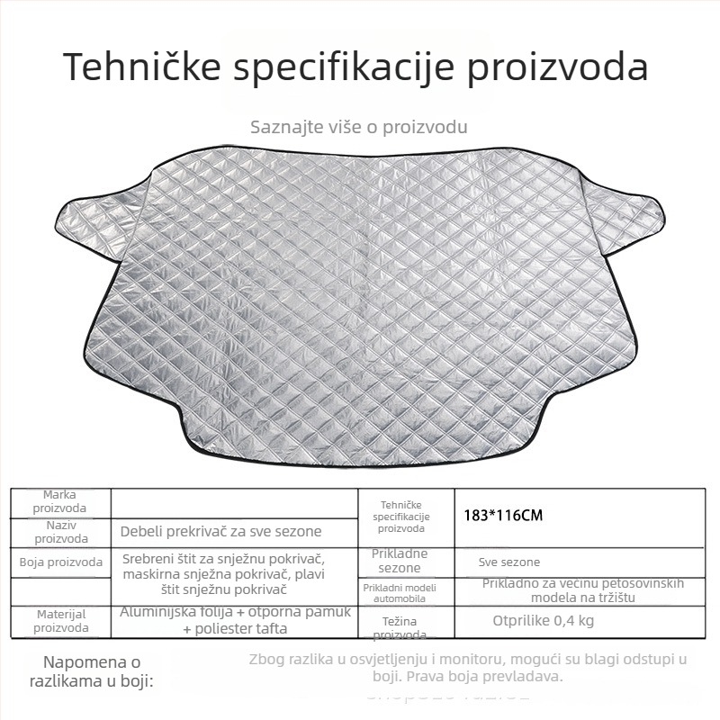 Sjenilo za auto Wantu, aluminijska folija, teleskopska montaža, univerzalna kompatibilnost, tisk logotipa dostupan
