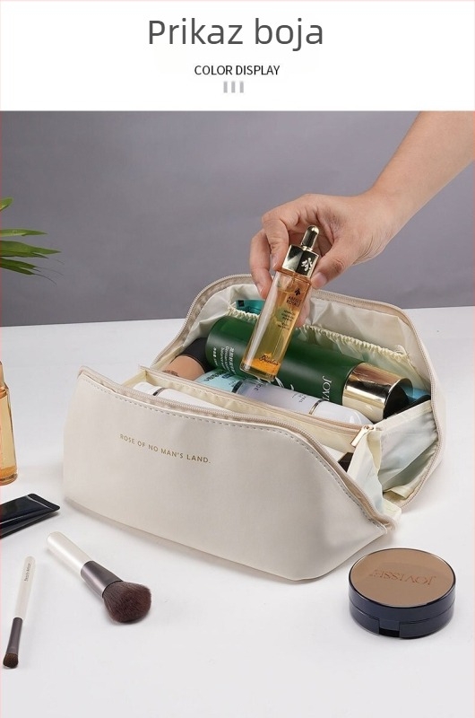 Kozmetička torbica od PU kože, jednobojna, ultra lagana, PU podstava, gradski minimalistički stil