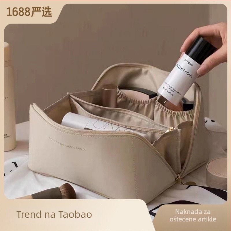 Kozmetička torbica od PU kože, jednobojna, ultra lagana, PU podstava, gradski minimalistički stil