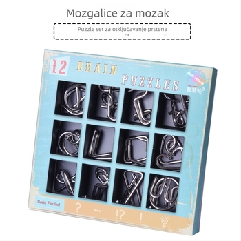 Puzzle od devet lanaca – metalni edukativni zagonetka, DIY-prijateljski, otključavanje, težina 3.5