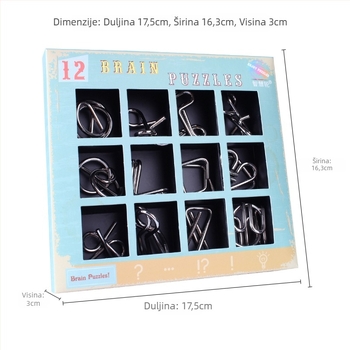 Puzzle od devet lanaca – metalni edukativni zagonetka, DIY-prijateljski, otključavanje, težina 3.5