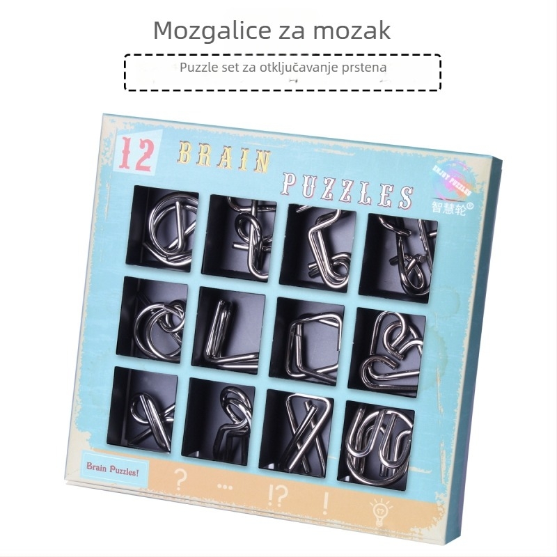 Puzzle od devet lanaca – metalni edukativni zagonetka, DIY-prijateljski, otključavanje, težina 3.5