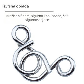 Metalni puzzle s devet lanaca od Wisdom Wheel – logička igra za djecu i odrasle, DIY prilagodba, prilagodba uzorka