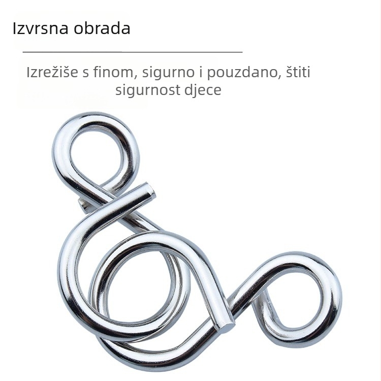 Metalni puzzle s devet lanaca od Wisdom Wheel – logička igra za djecu i odrasle, DIY prilagodba, prilagodba uzorka