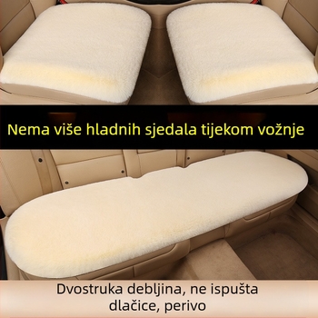 Set od tri plišane jastučnice za auto s krznom od zeca za zimu
