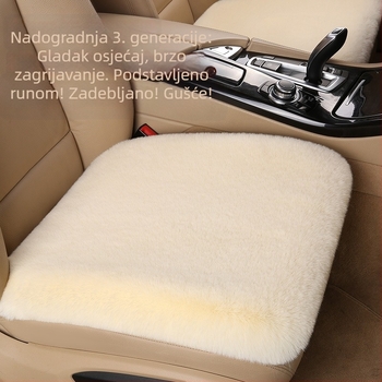 Set od tri plišane jastučnice za auto s krznom od zeca za zimu