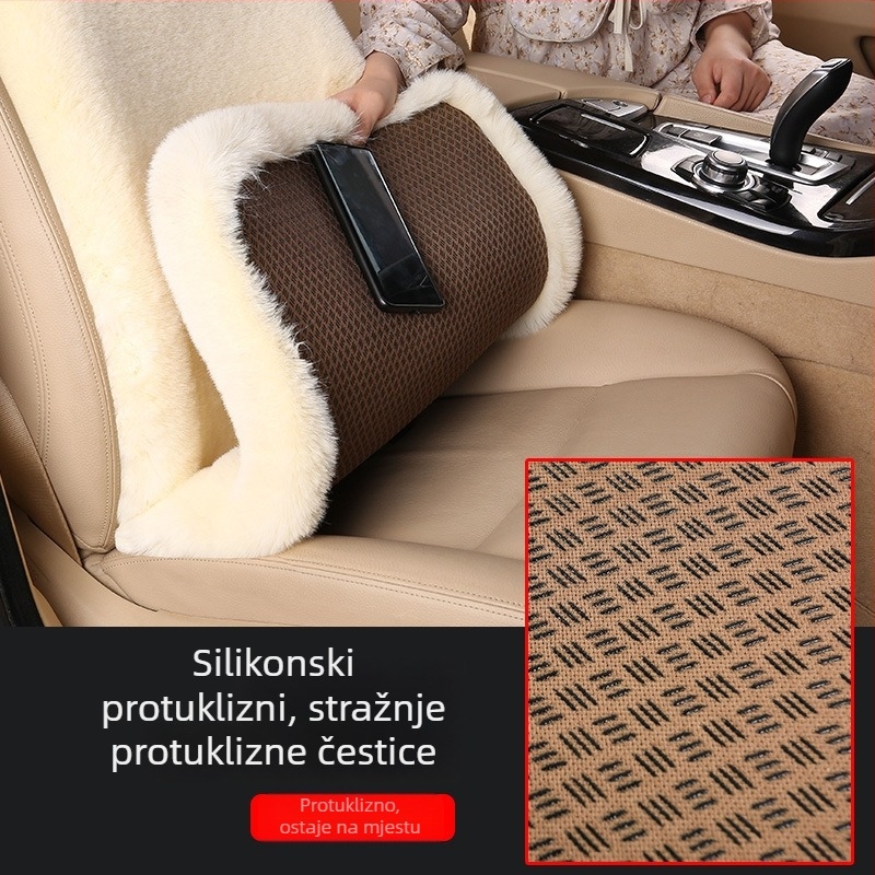 Set od tri plišane jastučnice za auto s krznom od zeca za zimu