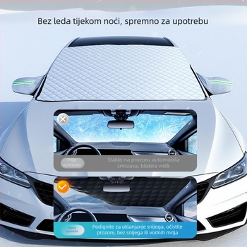 Automobilski suncobran protiv snijega — aluminijska folija, montaža vakuum čašicama, tri u jedan, univerzalni model