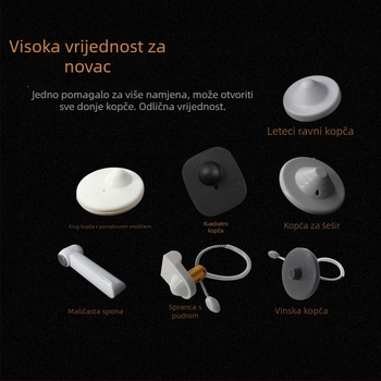 JS0003 Aluminijski alat za uklanjanje oznaka i otpuštanje sigurnosnih kopči za odjeću u supermarketima