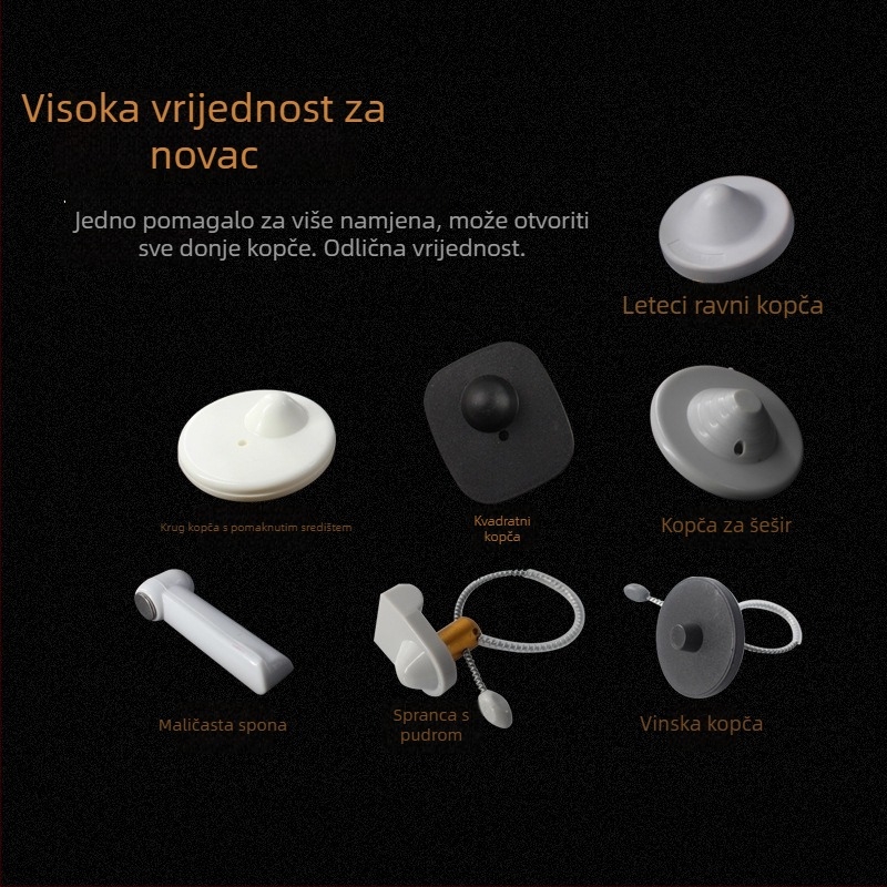 JS0003 Aluminijski alat za uklanjanje oznaka i otpuštanje sigurnosnih kopči za odjeću u supermarketima