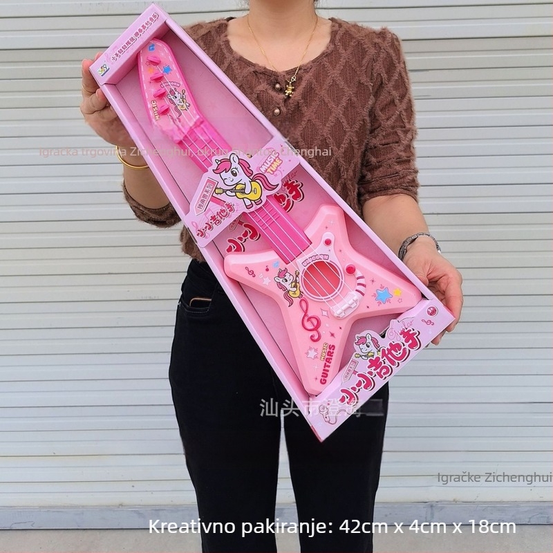 Dječji plastični ukulele – edukativni glazbeni instrument za dojenčad i malu djecu (0–3 godine), potiče emocionalni, vizualni i kognitivni razvoj