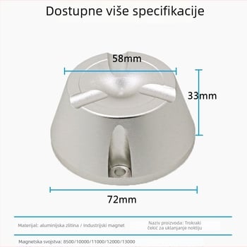 YB-R01 Magnetski alat za uklanjanje anti-theft naljepnica za odjeću – 12000GS, aluminijska legura, za sustave protiv krađe u supermarketima, blagajni odjeće i hipermarketima obuće i odjeće