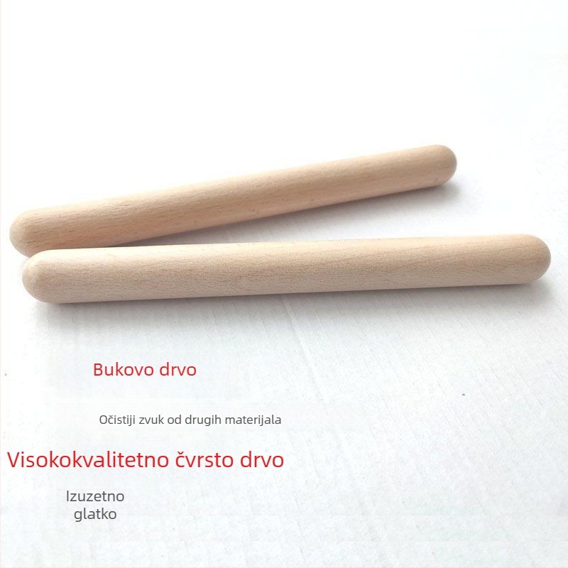 Drvena ritmička štapa za Orffov udarni instrument – Zapadni udarni instrument, pogodna za uzrast 7–14 godina, razvija hvatanje, sluh i interes.