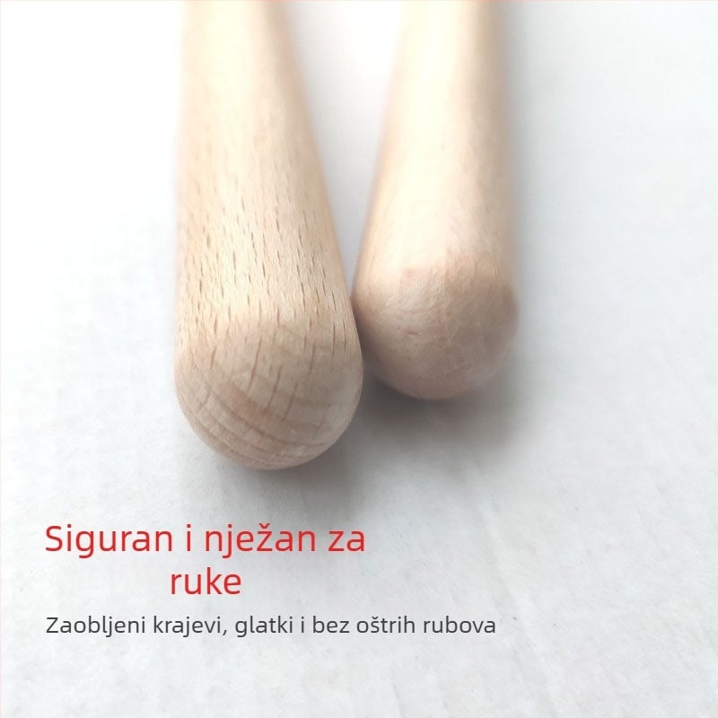 Drvena ritmička štapa za Orffov udarni instrument – Zapadni udarni instrument, pogodna za uzrast 7–14 godina, razvija hvatanje, sluh i interes.