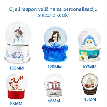 Prilagođeni smolasti kristalni ukras s glazbenom kutijom — ručna izrada, crtani lik životinje, moderni minimalistički stil