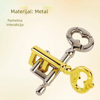 Metalni Kongming Lock / Luban Lock logički puzzle — legura, puzzle, uzrast 15–35