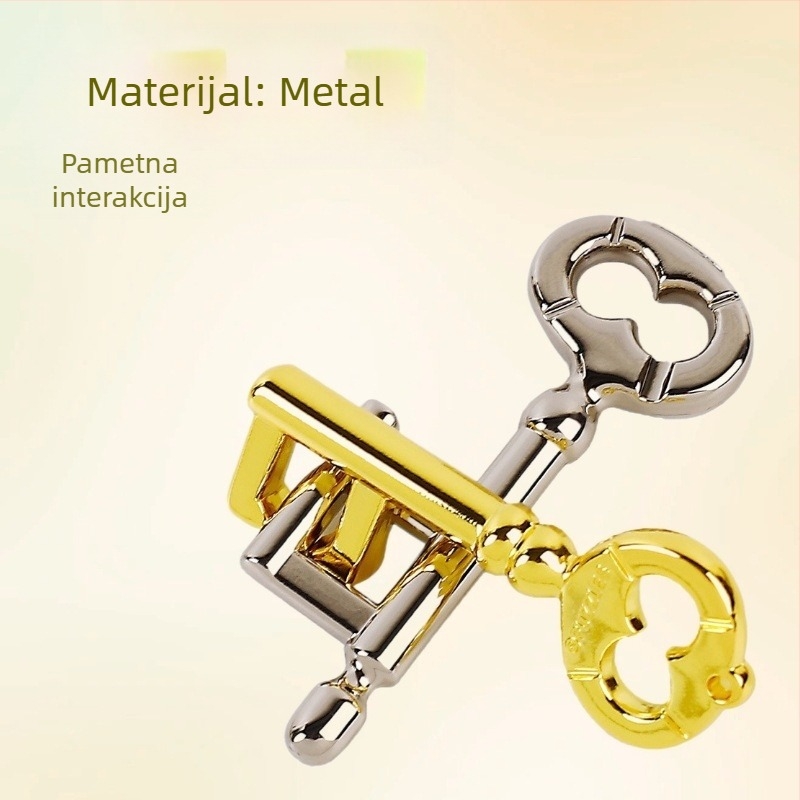 Metalni Kongming Lock / Luban Lock logički puzzle — legura, puzzle, uzrast 15–35