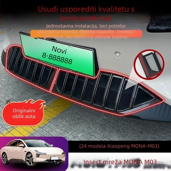Protivkomarna mreža zaštite spremnika vode, kompatibilna s Xiaopeng MONA M03 — ABS plast, prilagođena originalnoj krivulji automobila, otvor 0.2, marka Junyi, vijek trajanja 20 godina