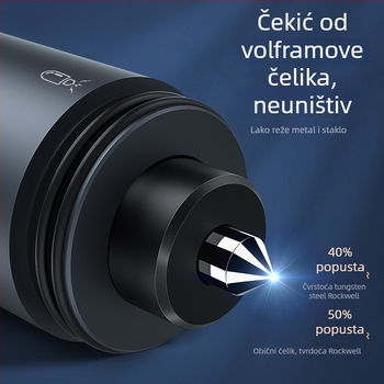 Automobilski sigurnosni čekić sa funkcijom razbijanja stakla, višenamjenski auto alat, ABS plastika, 100 g, prijenosni ključni lanac