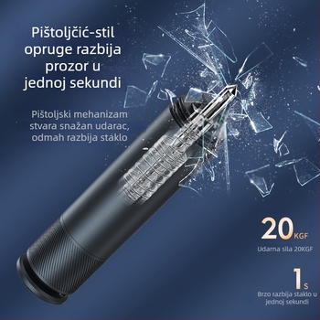 Automobilski sigurnosni čekić sa funkcijom razbijanja stakla, višenamjenski auto alat, ABS plastika, 100 g, prijenosni ključni lanac