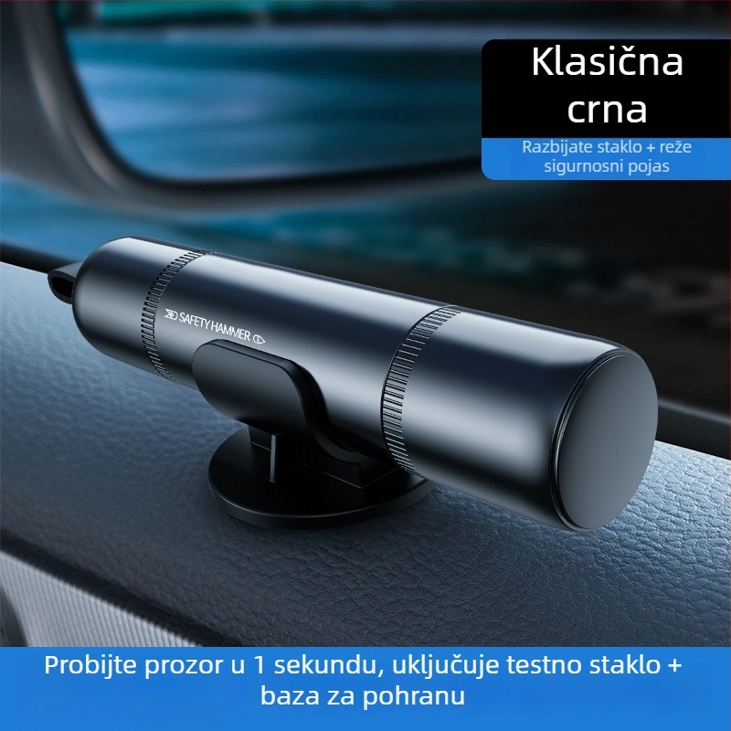 Automobilski sigurnosni čekić sa funkcijom razbijanja stakla, višenamjenski auto alat, ABS plastika, 100 g, prijenosni ključni lanac