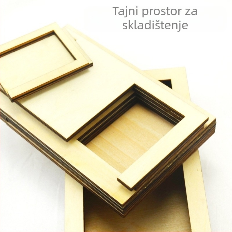 Drvena kutija-puzzle Kong Ming lock / Luban lock – piratski mehanizam, visoka složenost, za DIY