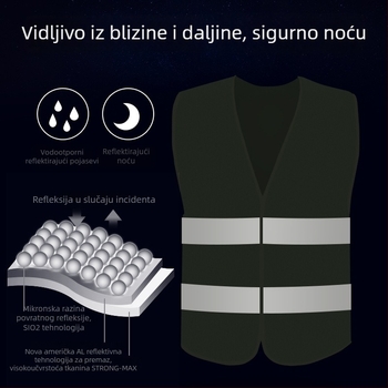 Auto reflektirajući sigurnosni prsluk — poliester, neutralna marka, prilagodljiva proizvodnja, licencirana privatna oznaka.
