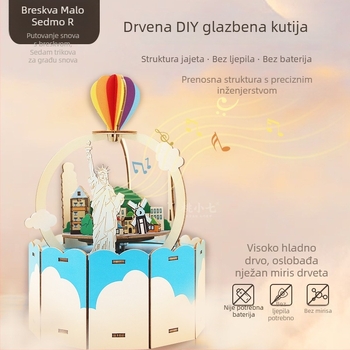 Drvena 3D puzzle glazbena kutija – igračka s UV tiskom