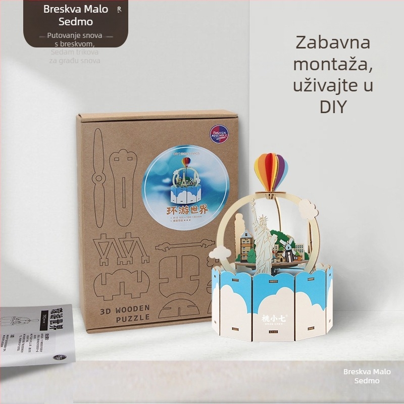 Drvena 3D puzzle glazbena kutija – igračka s UV tiskom