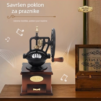 Retro plastična glazbena kutija inspirirana strojem za kavu, dekorativni dodatak za dnevni boravak, injekcijsko lijevanje, dar za rođendan
