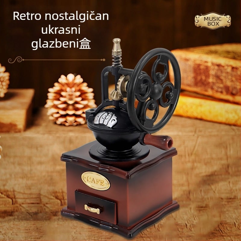 Retro plastična glazbena kutija inspirirana strojem za kavu, dekorativni dodatak za dnevni boravak, injekcijsko lijevanje, dar za rođendan